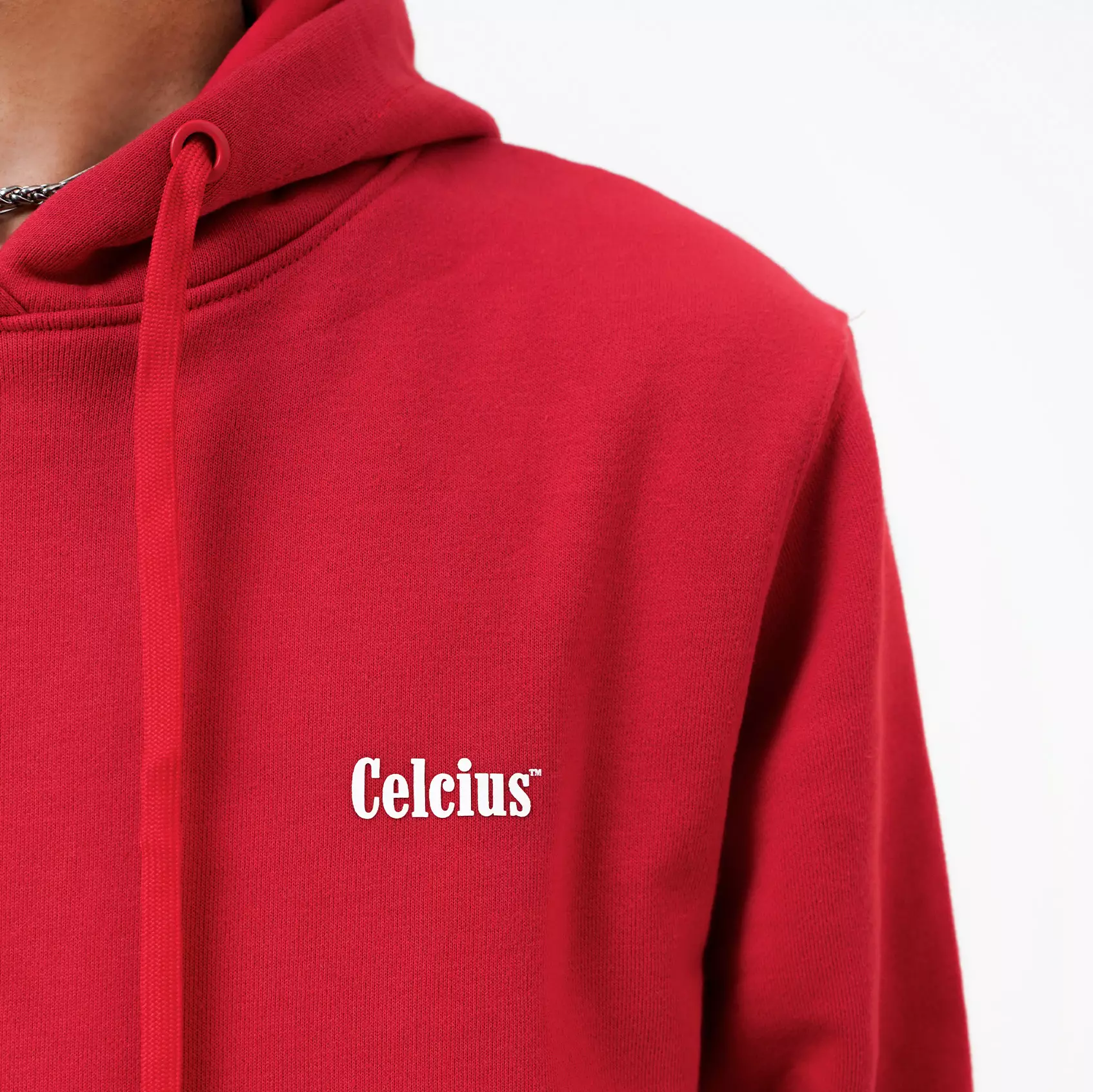 CELCIUS Outlined Logo Back Print Hoodie LIN001761C Merah