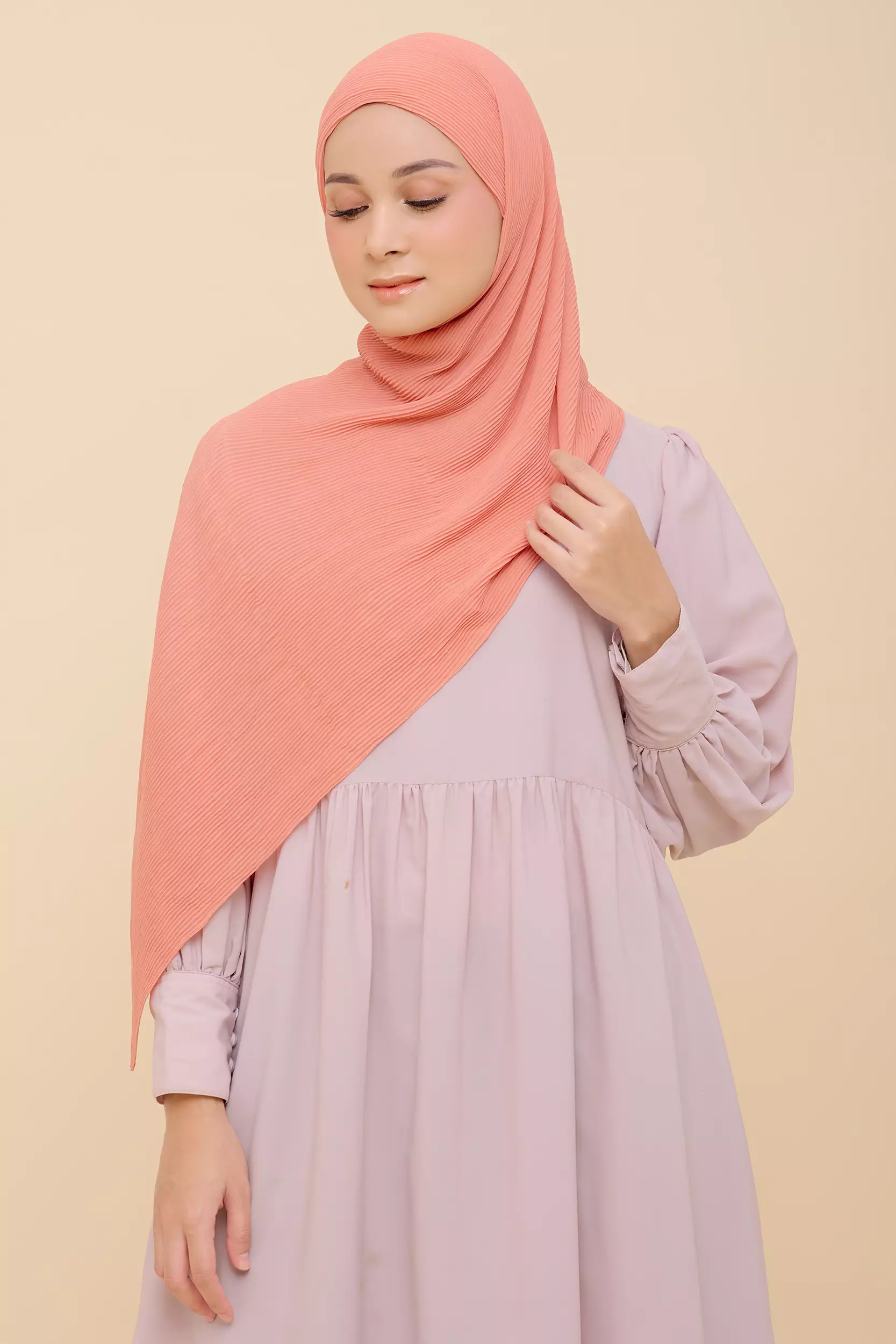 ZM Zaskia Mecca - Kyomi Autumn Peach Pashmina