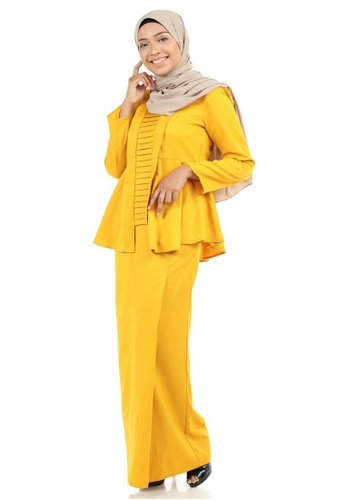 Buy Marzia Kebaya Peplum with Pleats from Ashura in Yellow only 129.9