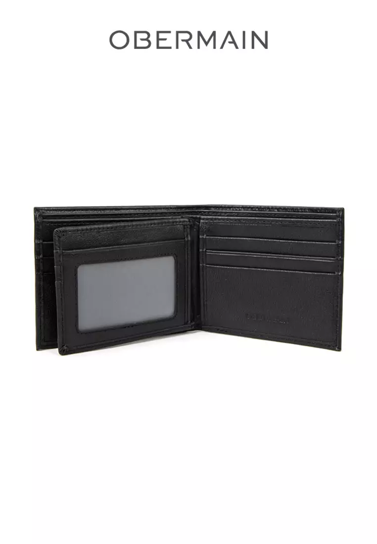RFID Short Wallet No Hole Genuine Leather Black