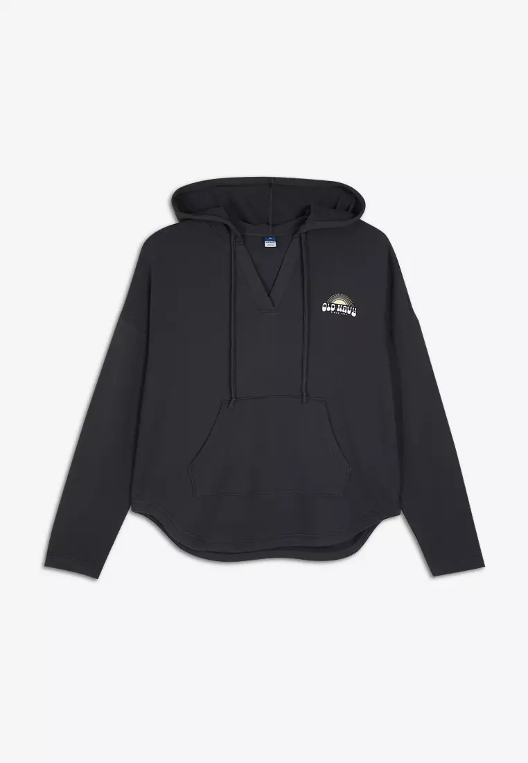 Slouchy French-Terry Tunic Hoodie For Women