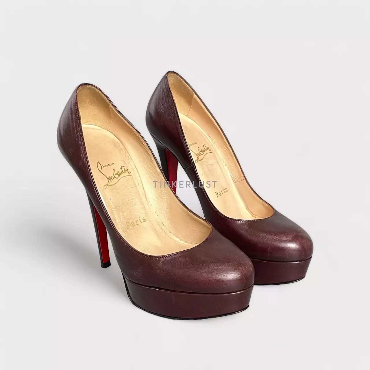 Christian louboutin burgundy discount heels
