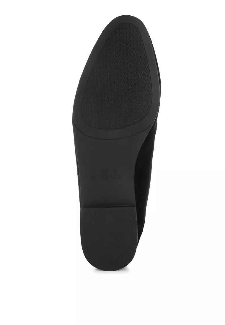 黑色馬銜扣飾樂福鞋