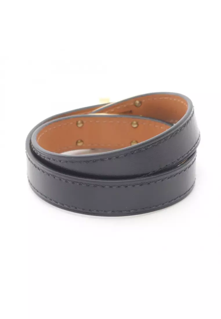 Pre-Loved Hermès Kelly double tour bracelet box calf black B stamp