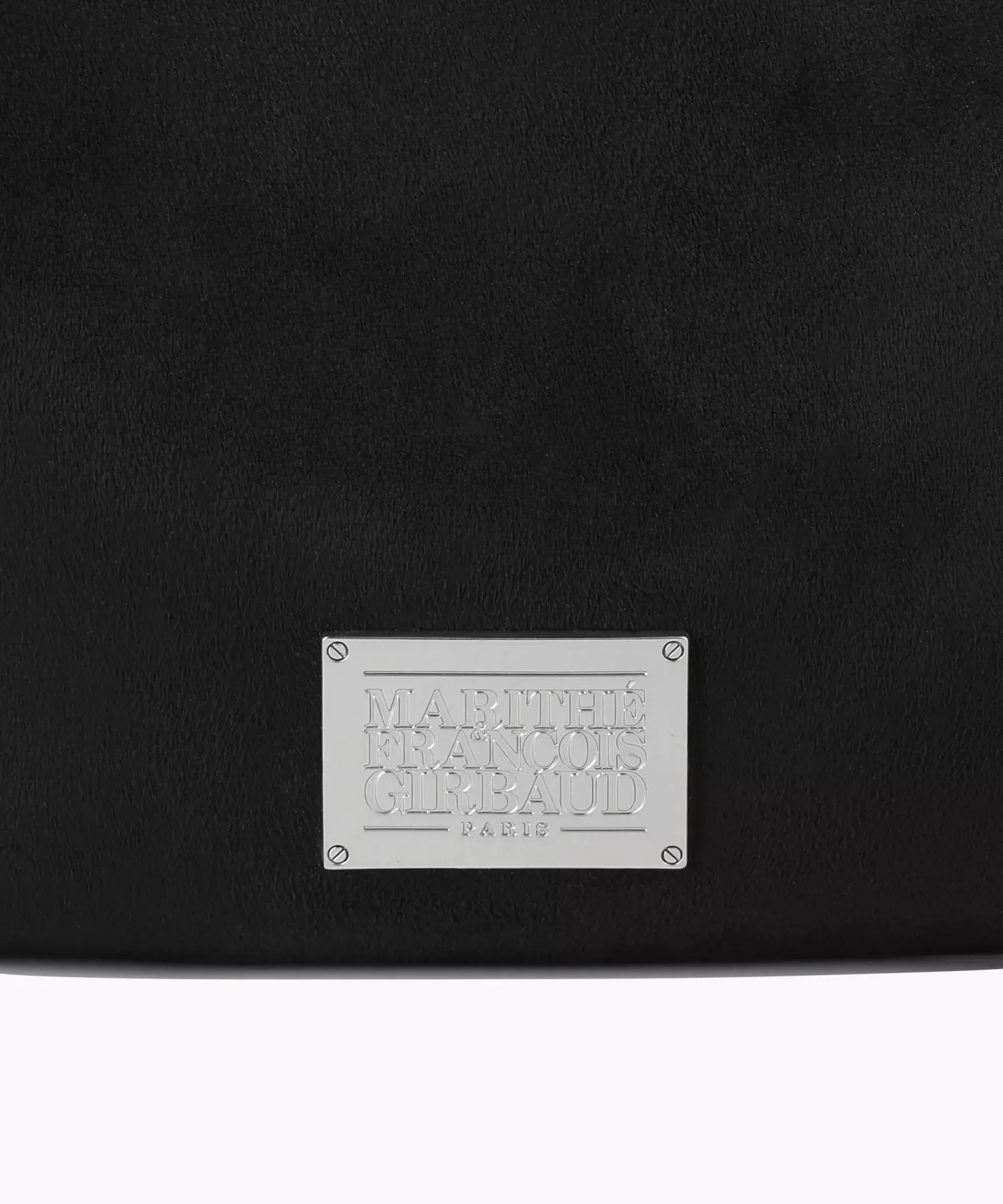 CLASSIC LOGO ROUND SUEDE SHOULDER BAG black