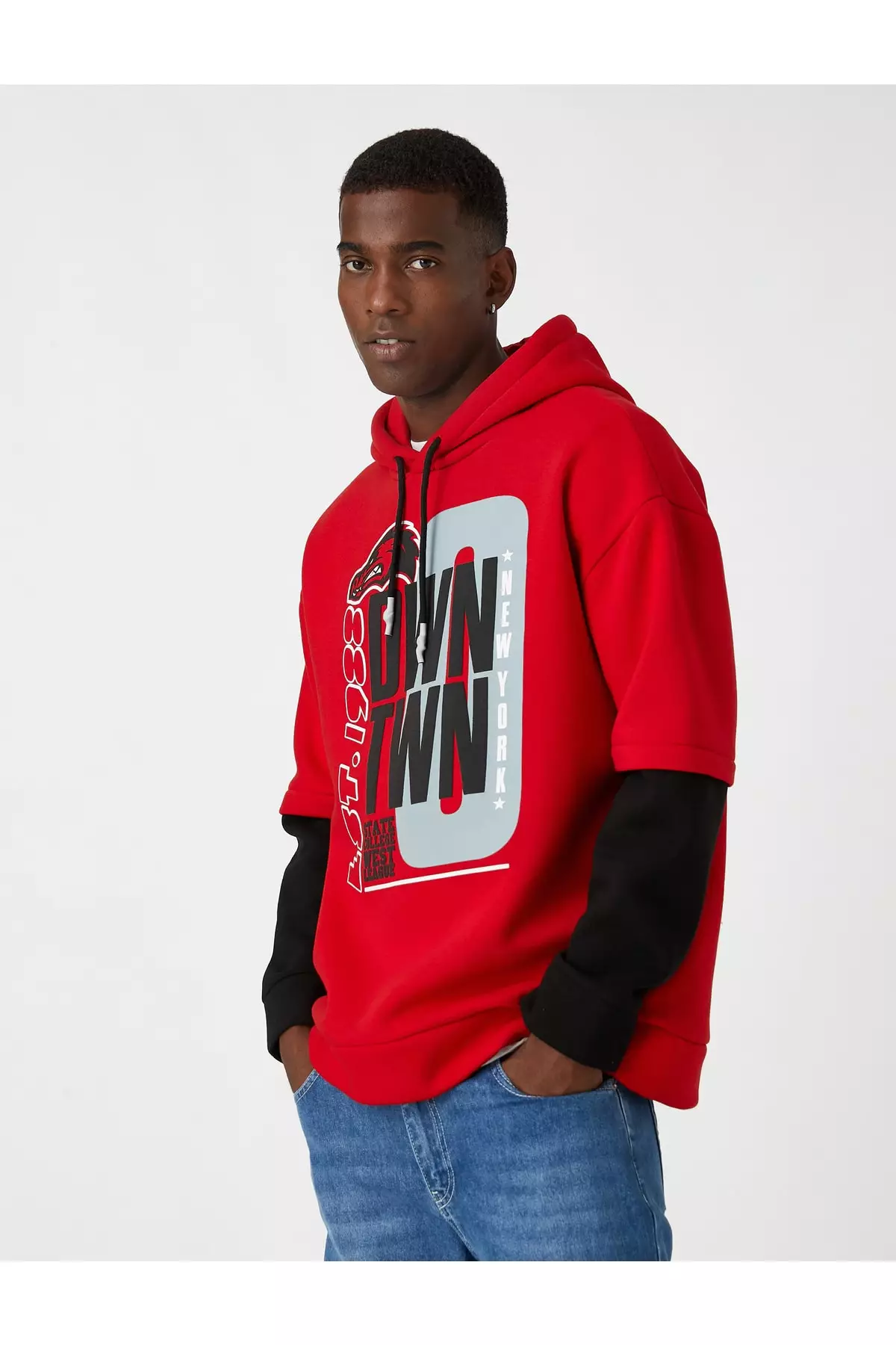 KOTON College Print Hoodie Sweatshirt 2024 Buy KOTON Online