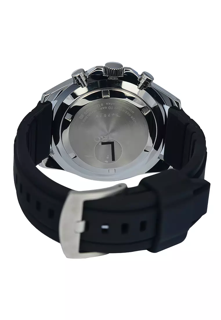 Jam Tangan Pria Seiko Chronograph SSB347P1 Neo Sport - Black Rubber Strap