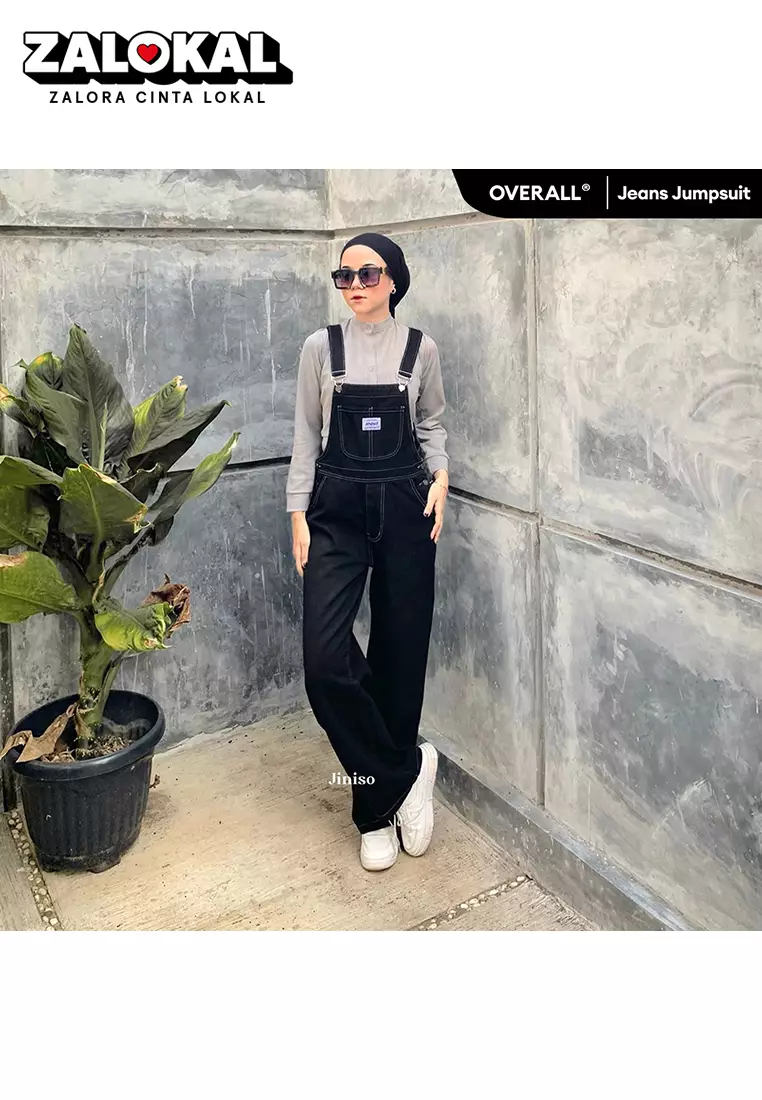 Jual Jiniso Jiniso Jumpsuit Overall Celana Jeans Panjang Original