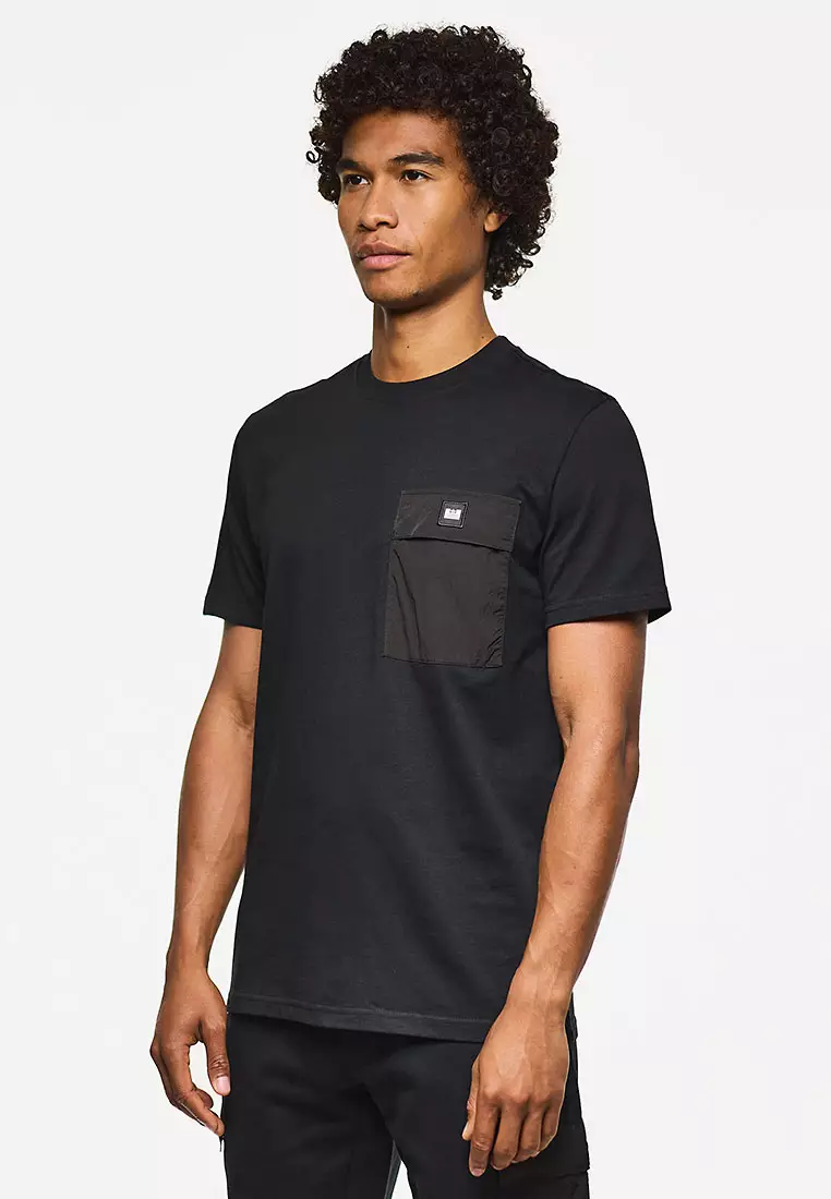 MENS BLACK STINIVA PARACHUTE POCKET TEE