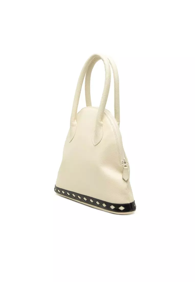 Pre-Loved Saint Laurent Leather Dome Diamond Cut Handbag