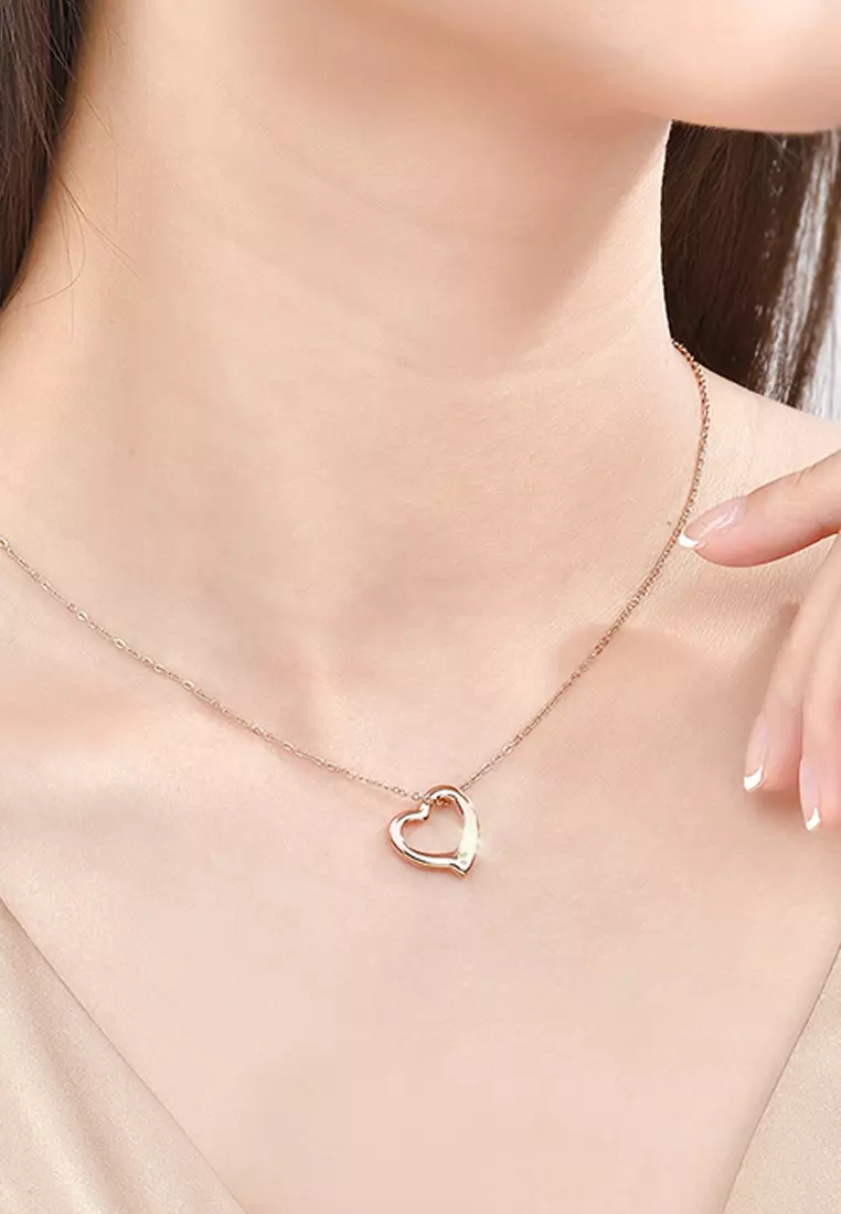 Premium - Darling Heart 0.05ct Diamomd Pendant Necklace in Rose Gold