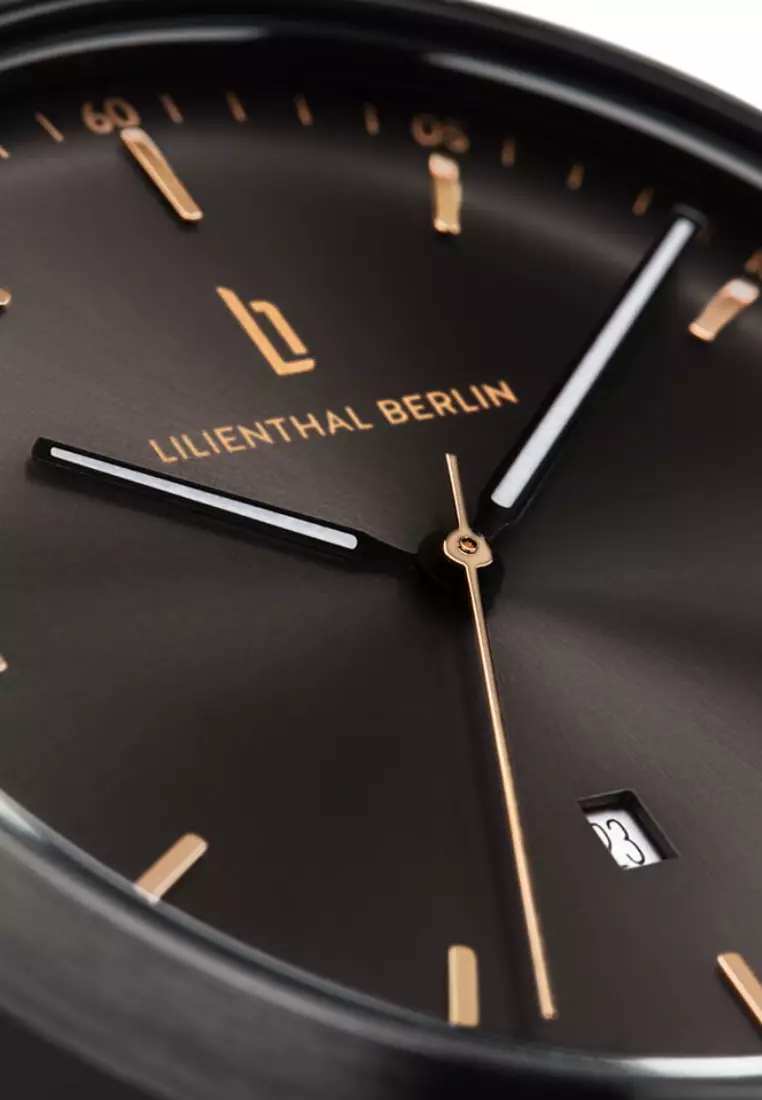 Huxley Black Bronze - Black Leather Strap