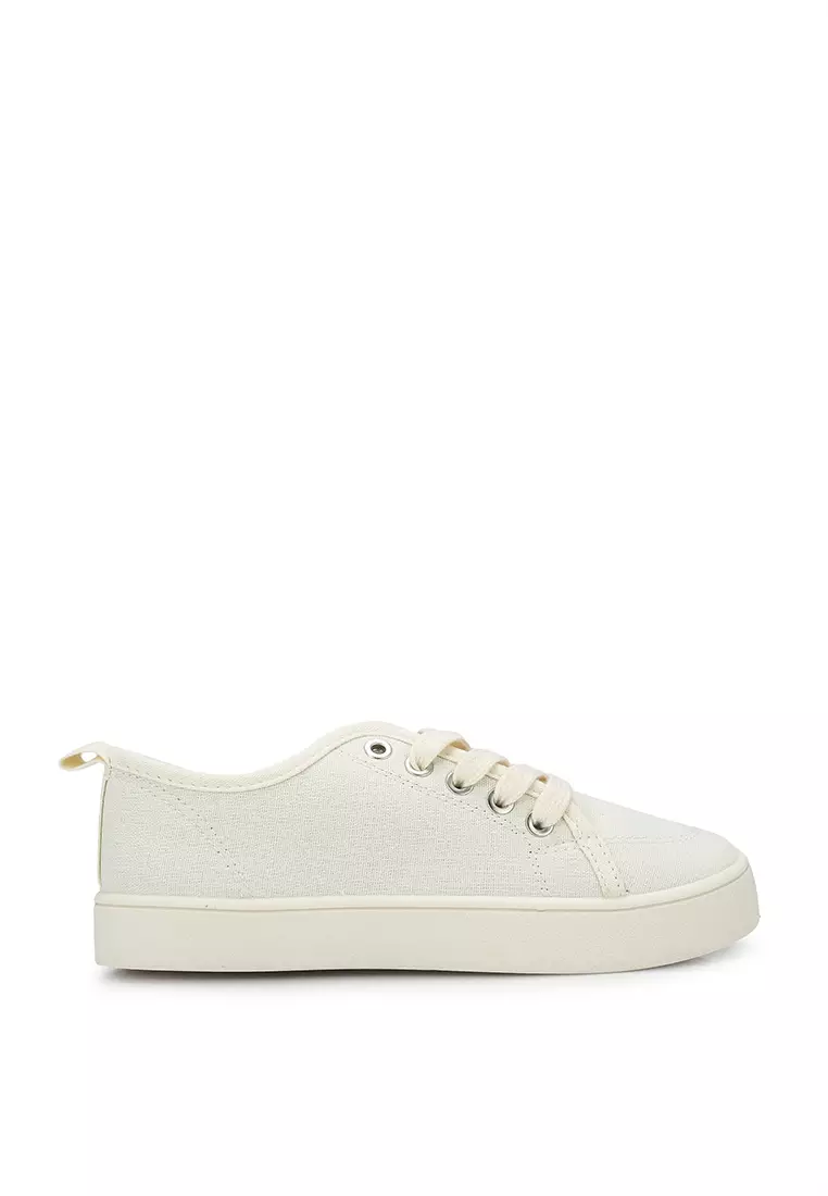 White on sale leather plimsolls