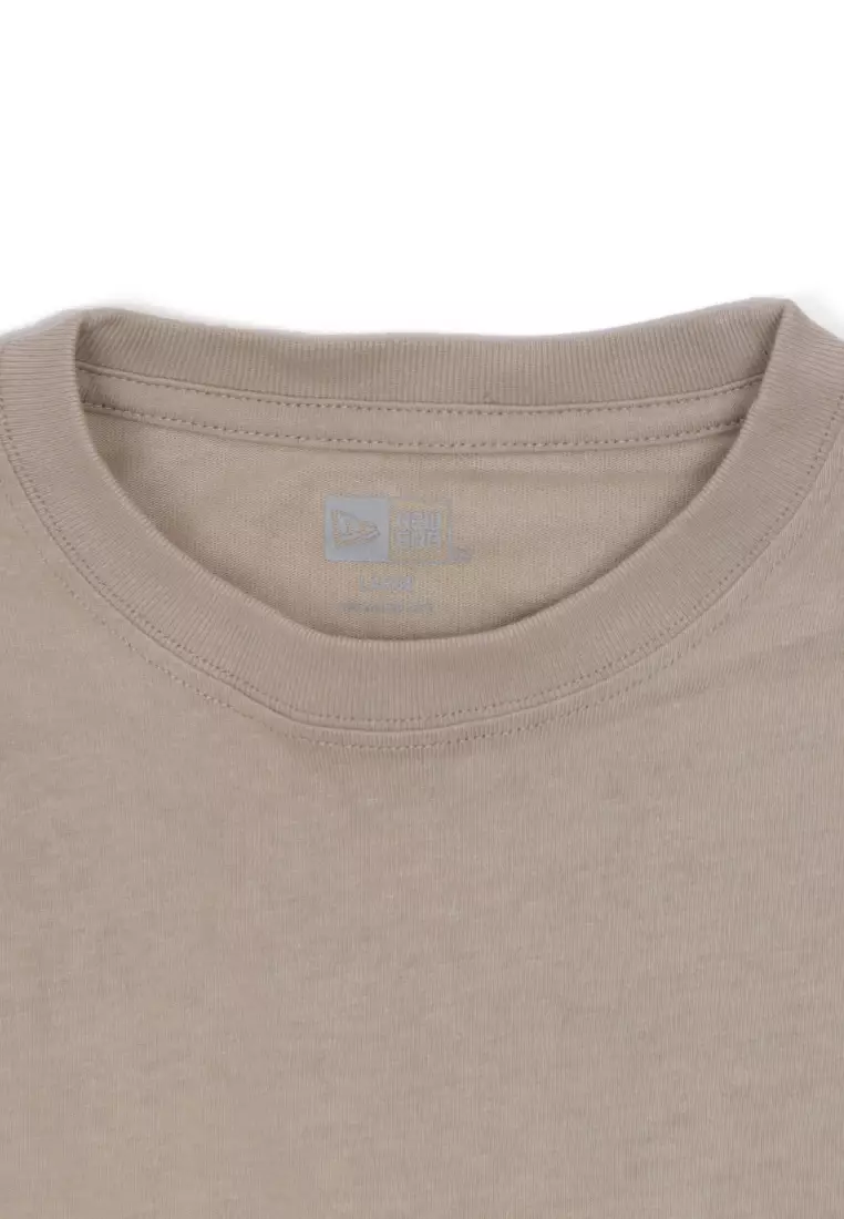 NE Wordmark 1920 Zoom Up Logo Beige Oversized Short Sleeve T-Shirt