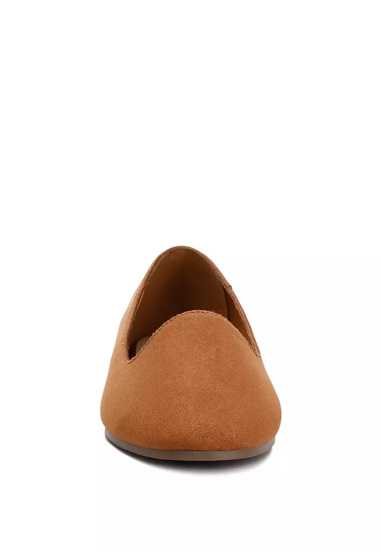 Tan Casual Flat Ballerinas