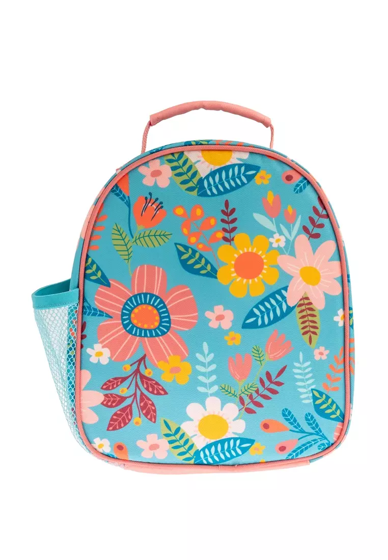 All Over Print Turquoise Floral Lunch Bag For Kids