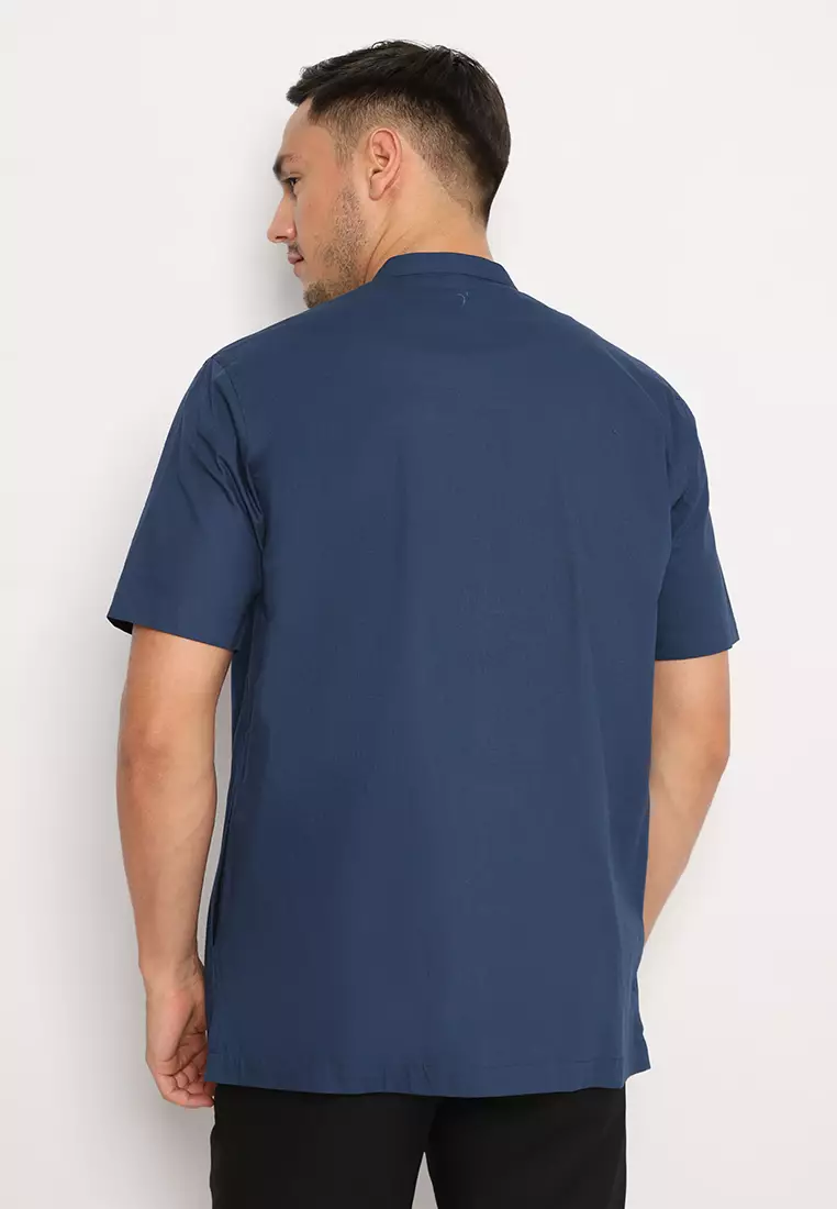 Jobb Rashid Baju Koko Pria Lengan Pendek Regular Fit Navy