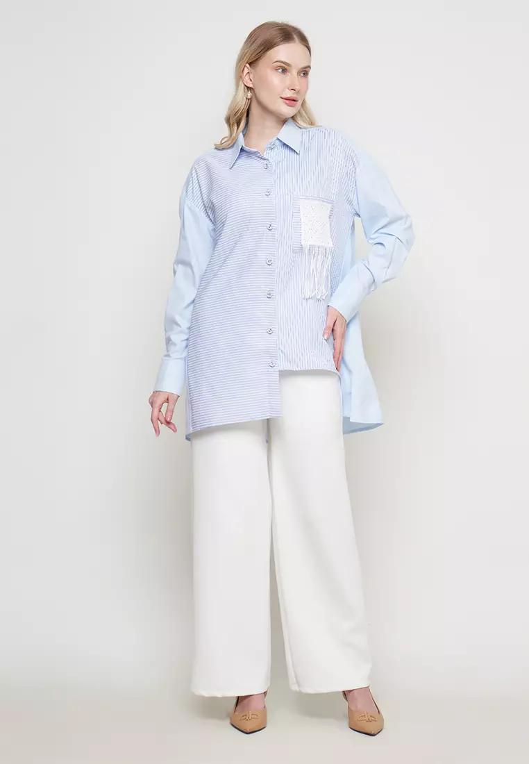 Kamilaa by Itang Yunasz Kemeja April Light Blue