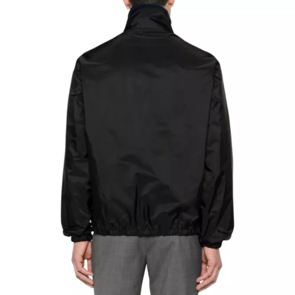 Re-Nylon Down Reversible Jacket with High Collar Black