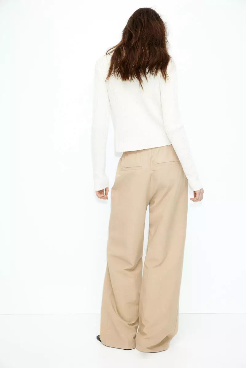 Linen-blend trousers