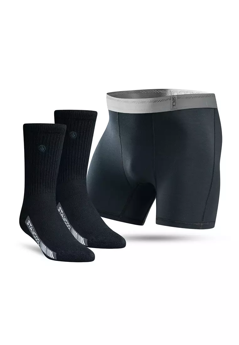 Jual StayCool StayCool Socks and Underwear Basic Black 2 Set Original
