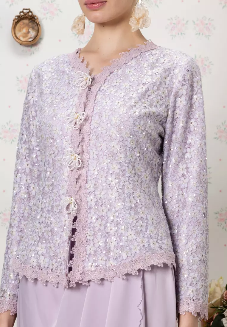 RATNA  SEQUIN TOP AND DRAPE SKIRT SET