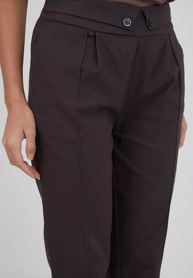 Sophie Maria Collar Pants Dark Grey