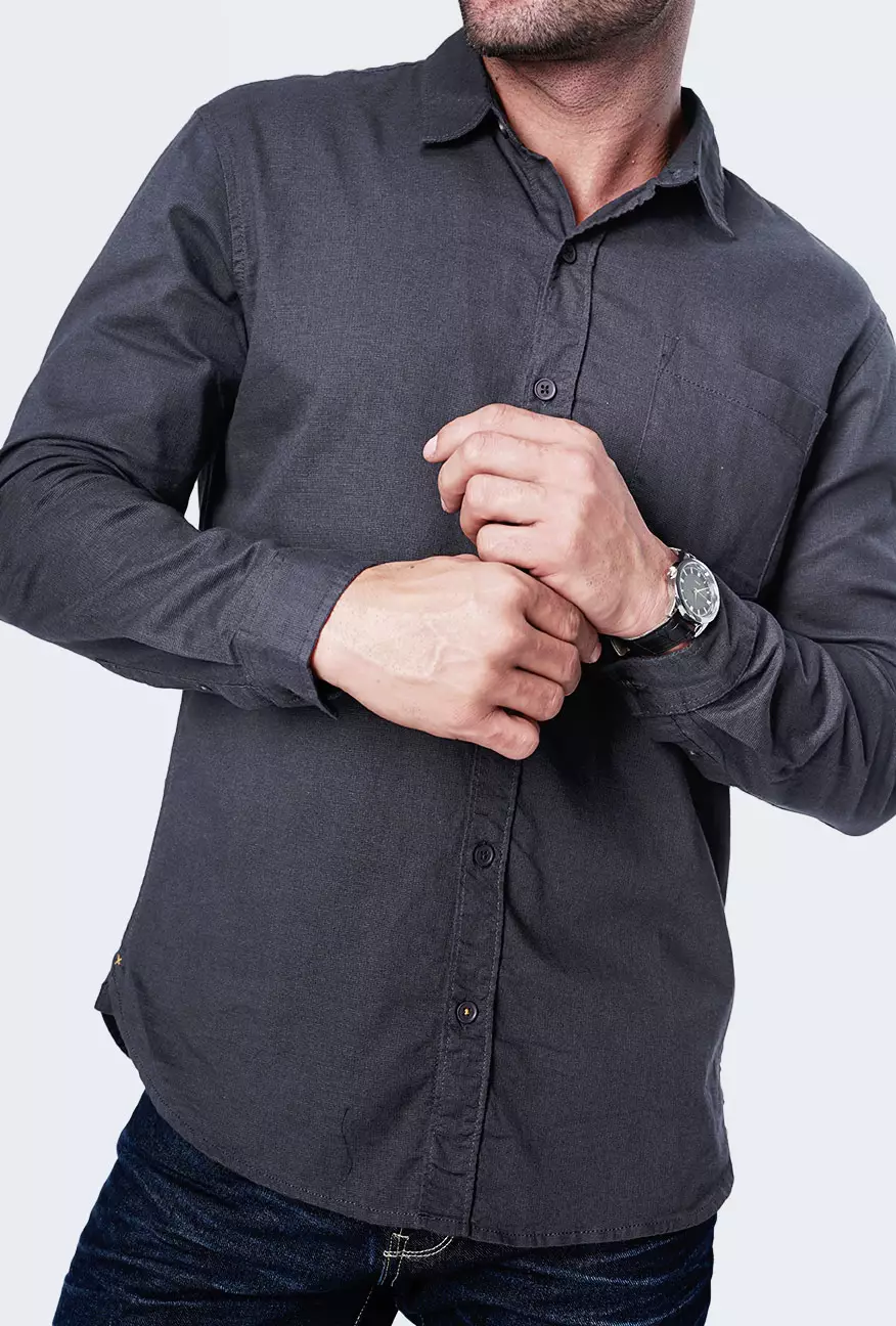 Kemeja Pria Ottoman Dark Grey