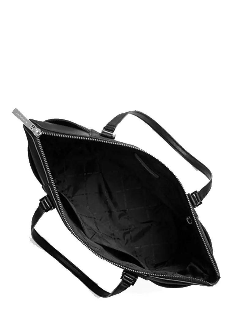 Michael kors black leather tote top