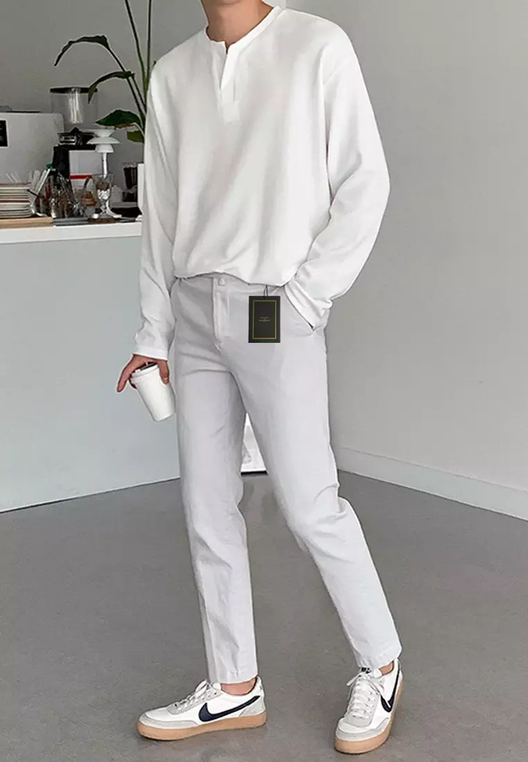 Casual Texture Long-sleeve T-shirt‌ ‌MYQ8951