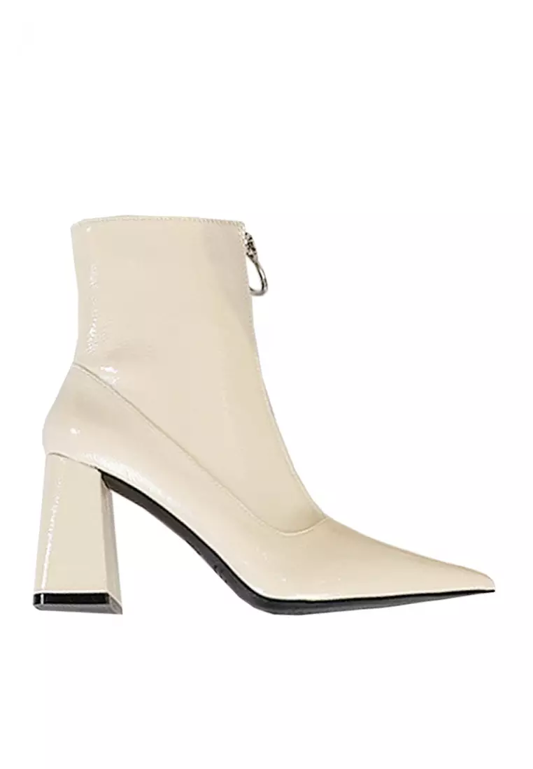Discount on Twenty Eight Shoes  shoes - SKU: VANSA Skinny Shinny Patent Front Zipper Ankle Boots VSW-B95682