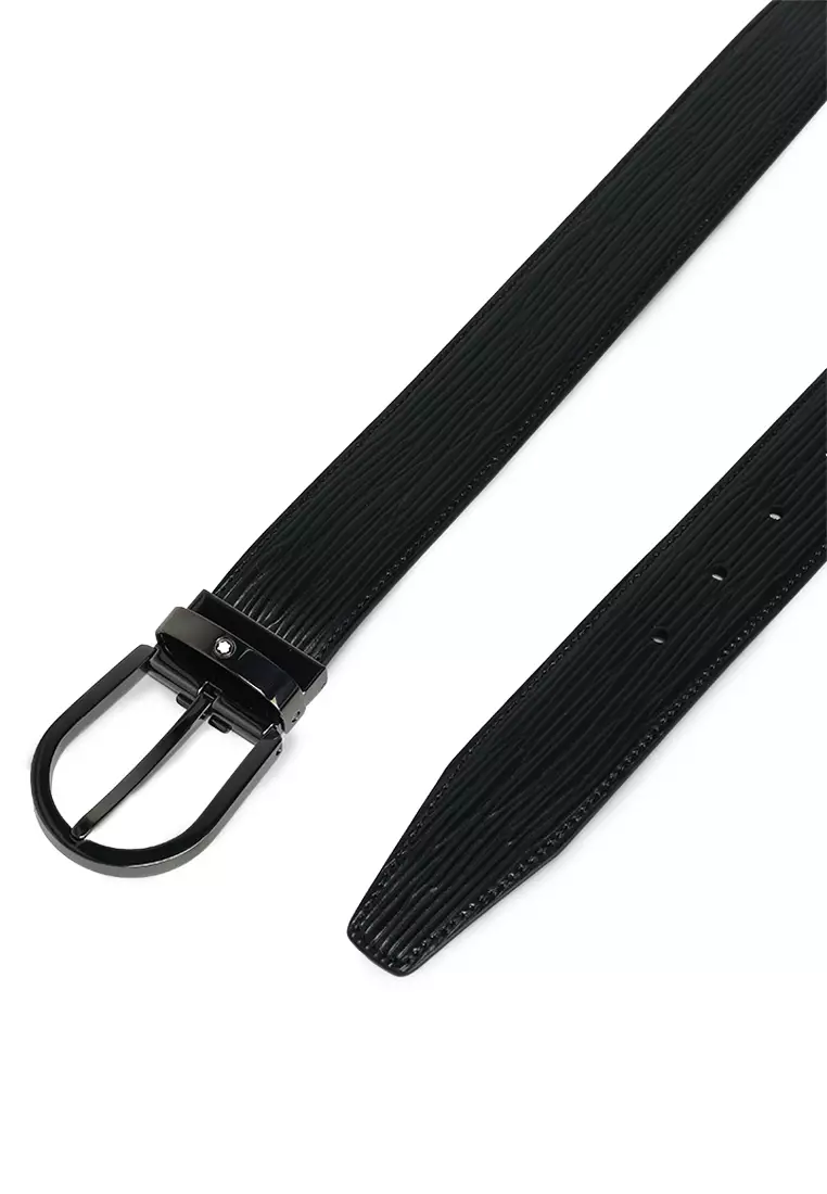 Horseshoe Buckle Leather Belt 35mm (tr)