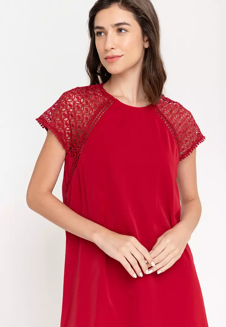 Buy BADOMODA Caledon Raglan Lace Sleeve Dress 2023 Online ZALORA