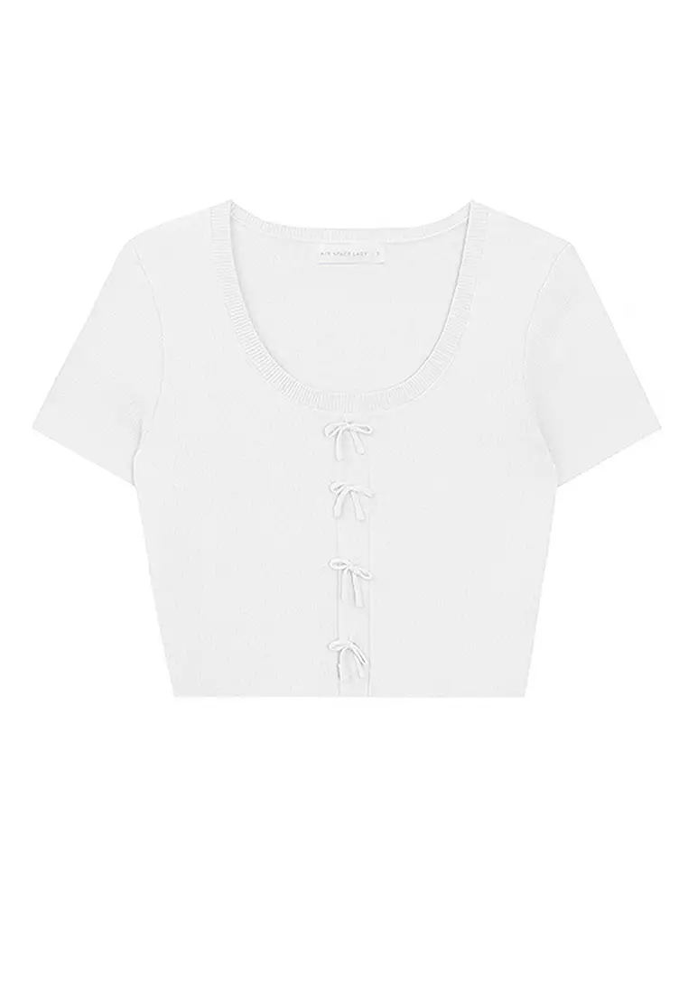 Ribbon Front Crop Top