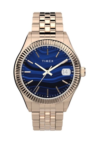 Timex blue and gold Timex Waterbury Legacy 34mm - Gold-Tone Case & Bracelet (TW2T87300) 483F6AC30B92A3GS_1