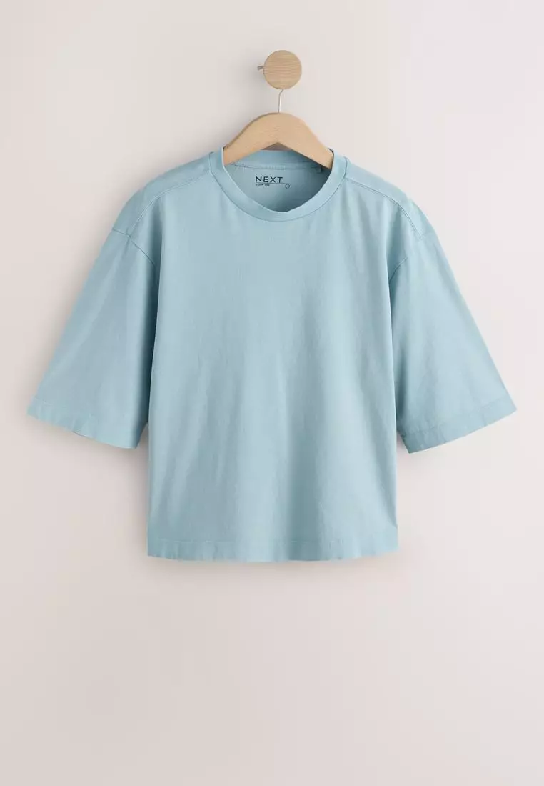 Relaxed Boxy Elbow Length Crew Neck T-Shirt 5 Pack