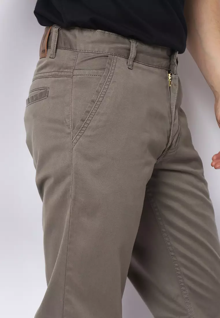 Twill Celana Panjang Pria Slim Fit Charming Abu 122503