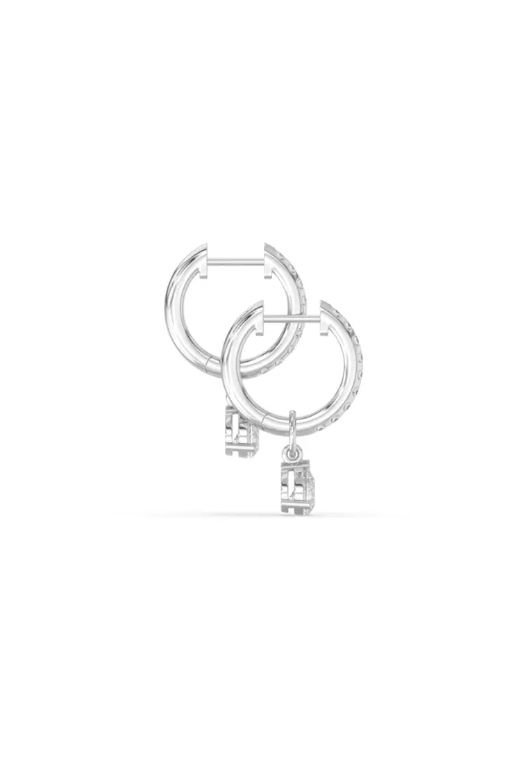 Multiway Lab Grown Diamond Mini Hoop Earrings with Pear Drop in 14K White Gold D/E-VVS/VS (0.93ct TDW)