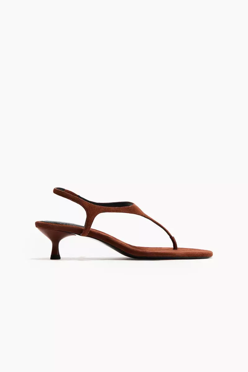 Heeled leather sandals