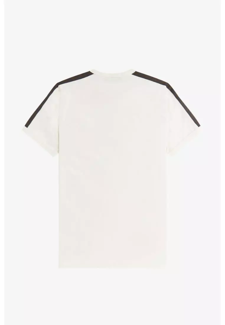 Fred Perry M4613 Contrast Tape Ringer T-Shirt (Ecru / Burnt Tobacco)