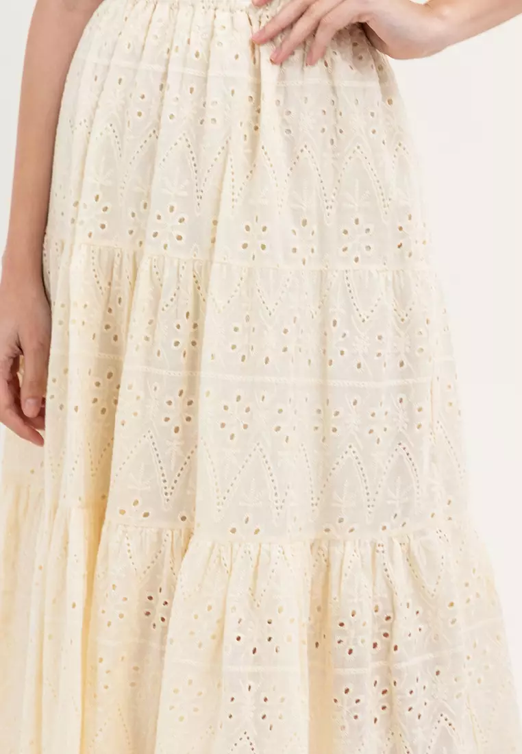 Ella Eyelet Long Skirt