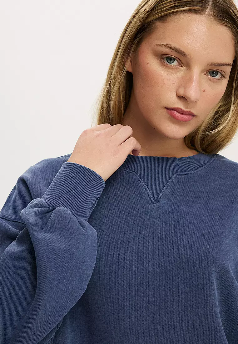 Cropped Fleece Sweatshirt
