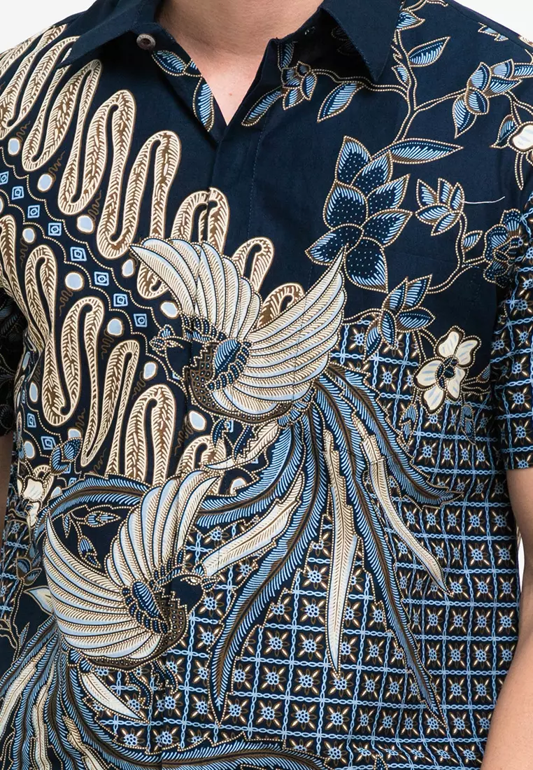 Hem Batik Pria Lengan Pendek Madhava - Kemeja Batik Pria Lengan Pendek Over Size