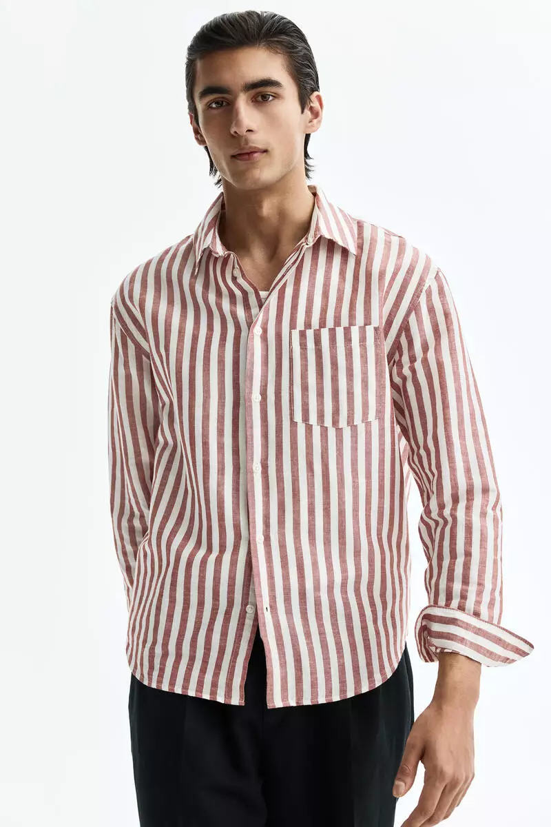 Relaxed Fit Linen-blend shirt