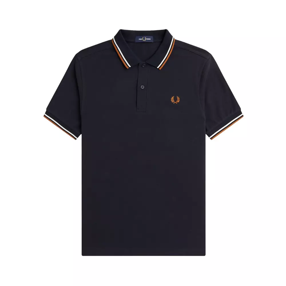 Jual Fred Perry Fred Perry Twin Tipped Polo Shirt Navy/Ecru/Nut Flake ...