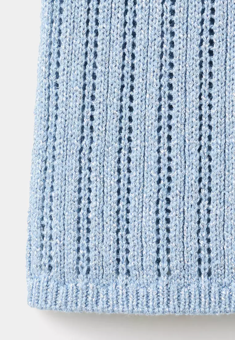 Openwork Lurex Knit Top