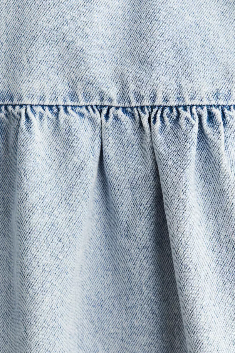 Tie-detail denim dress