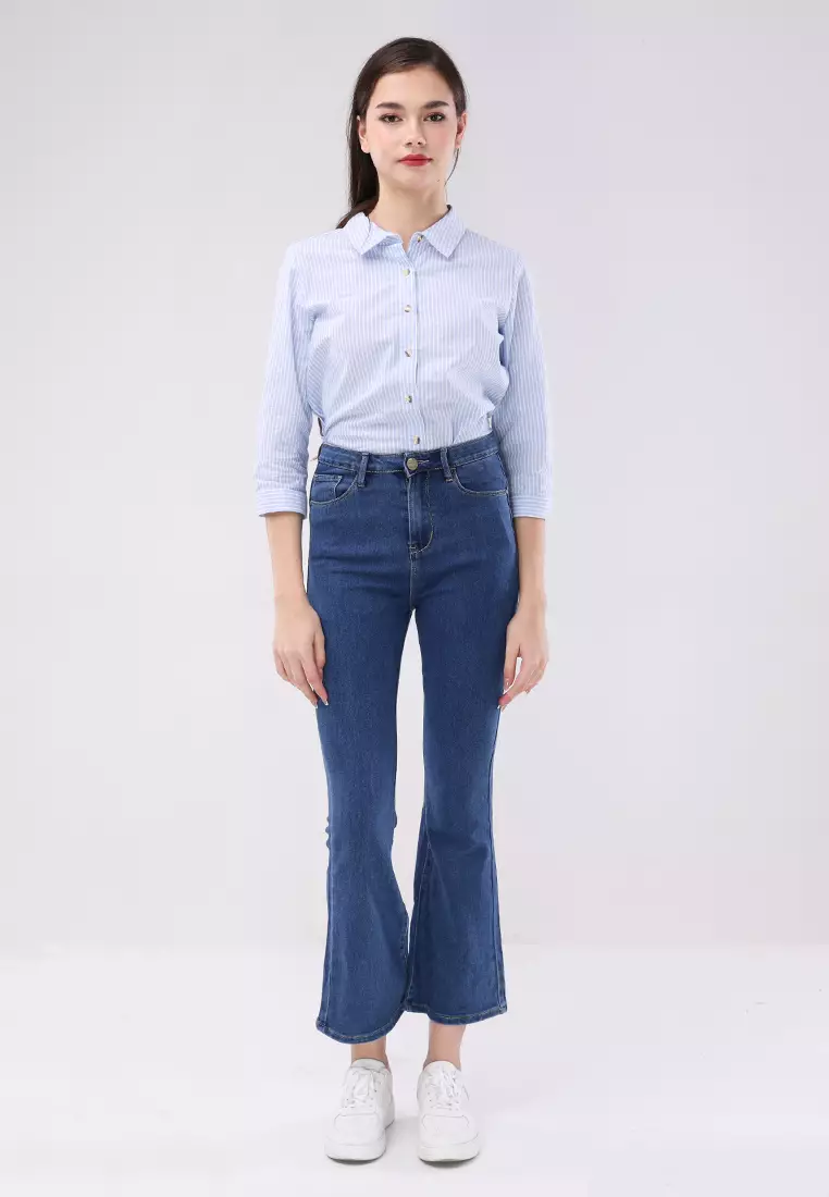 Denim Long Pants Flare Ladies