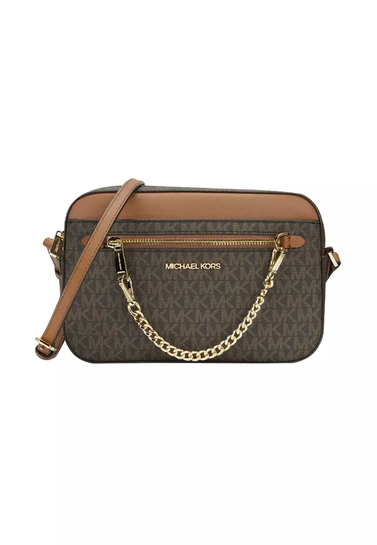 Jet Set Large Logo Crossbody Bag In Brown 35S1GTTC9B