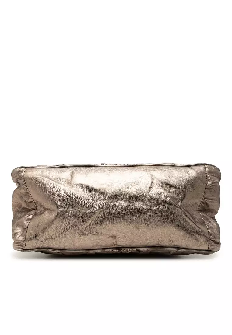 Pre-Loved Gucci Large Metallic Calfskin Hysteria Satchel